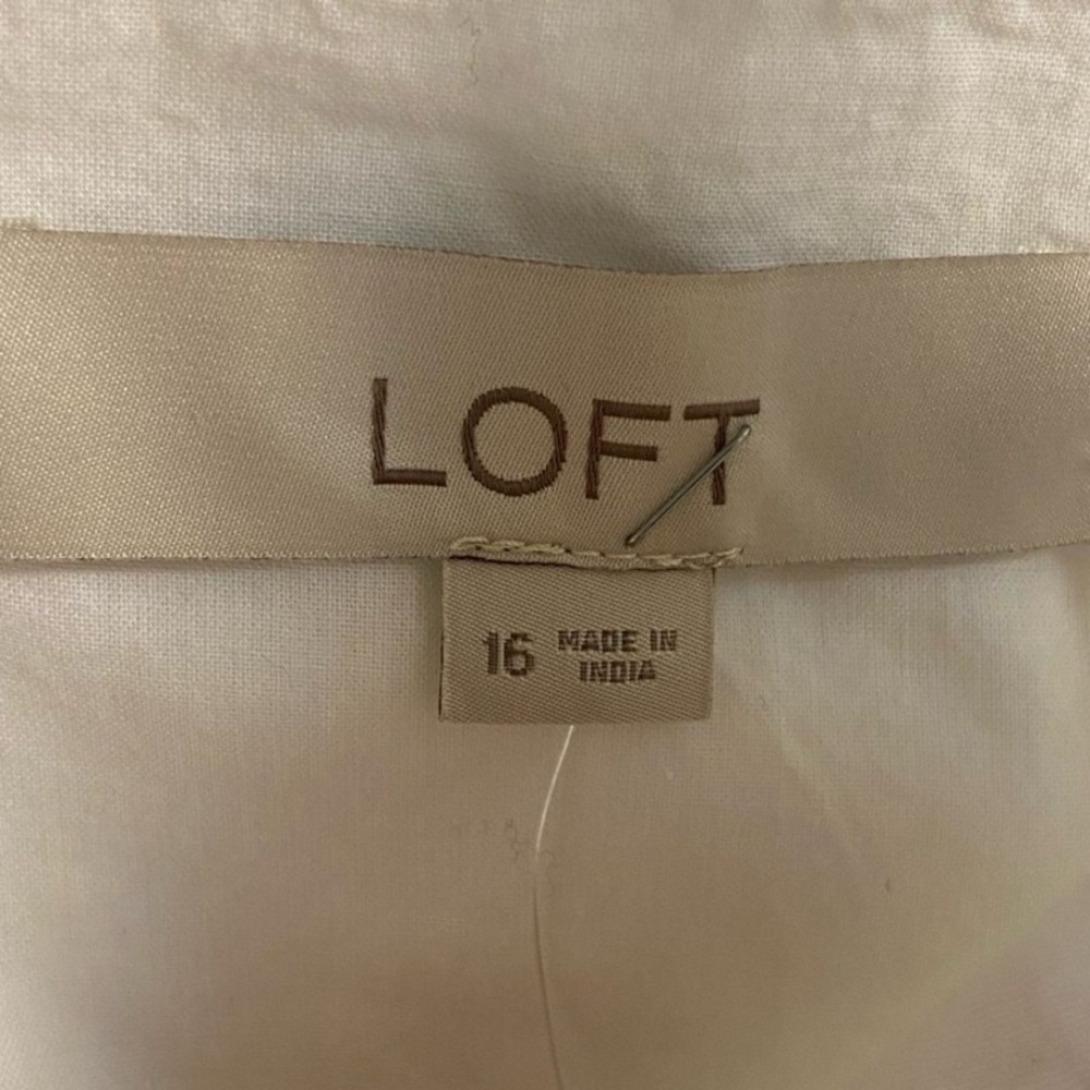 LOFT White Eyelet corset Mini Dress Sz 16 New - Picture 8 of 9